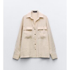 ZARA Beige Button-Up Shirt